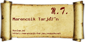 Marencsik Tarján névjegykártya